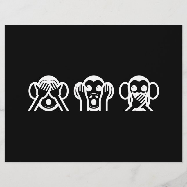 Prospectus 21,6 Cm X 24,94 Cm 3 Singes Sages Emoji (Devant)