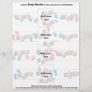 Prospectus 21,6 Cm X 24,94 Cm 4 par feuille Bandes savonneuses Baby shower papie