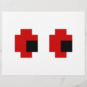 Prospectus 21,6 Cm X 24,94 Cm 8 bits Éffrayants yeux rouges