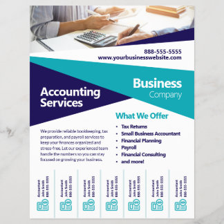 Prospectus 21,6 Cm X 24,94 Cm Accountant Tax Returns Tear Off Flyer Template