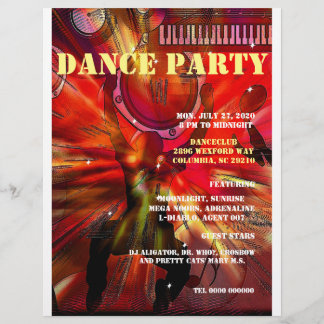 PROSPECTUS 21,6 CM X 24,94 CM ADAPTABLE DANCE PARTY FLYER, TEXTE