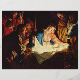 Prospectus 21,6 Cm X 24,94 Cm Adoration des bergers - Honthorst