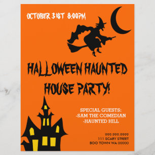 Prospectus 21,6 Cm X 24,94 Cm Affiche d'annonce de soirée Halloween maison hanté