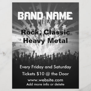 Prospectus 21,6 Cm X 24,94 Cm Affiche de concert de musique de groupe