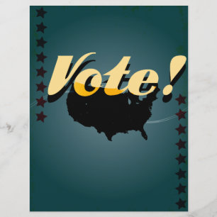 Prospectus 21,6 Cm X 24,94 Cm affiche de vote rétro