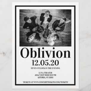 Prospectus 21,6 Cm X 24,94 Cm Affiche du concert de groupe musical
