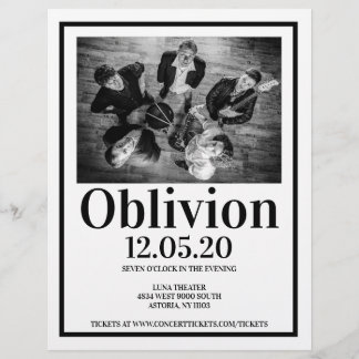 Prospectus 21,6 Cm X 24,94 Cm Affiche du concert de groupe musical