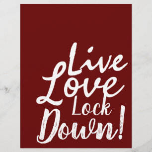 Prospectus 21,6 Cm X 24,94 Cm Affiche Live Love Lock Down!
