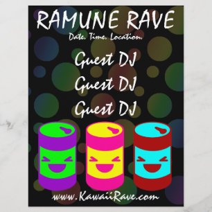 Prospectus 21,6 Cm X 24,94 Cm Affiche personnalisée Kawaii Ramune Rave