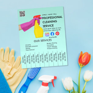 Prospectus 21,6 Cm X 24,94 Cm Affiche photo de nettoyage vert avec onglets détac