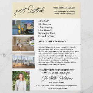 Prospectus 21,6 Cm X 24,94 Cm Agent immobilier personnalisé juste listé