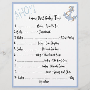 Prospectus 21,6 Cm X 24,94 Cm Ahoy Baby shower Game
