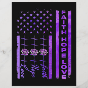 Prospectus 21,6 Cm X 24,94 Cm Alzheimers Awareness Faith Hope Love Purple