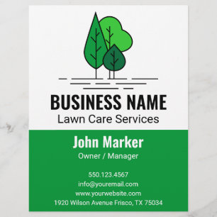 Prospectus 21,6 Cm X 24,94 Cm Aménagement paysager d'arbres minimaliste vert Ent