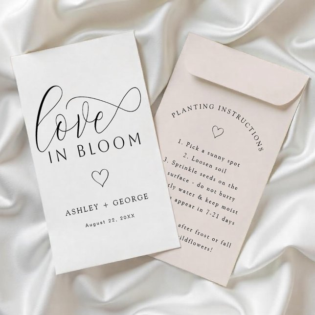 Prospectus 21,6 Cm X 24,94 Cm Amour en Fleurs • Pochette de graines pour le mari (DIY Seed Packet Favor)