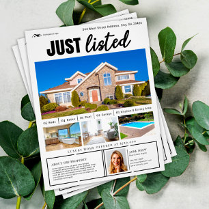 Prospectus 21,6 Cm X 24,94 Cm Annonce immobilière minimaliste blanche propre