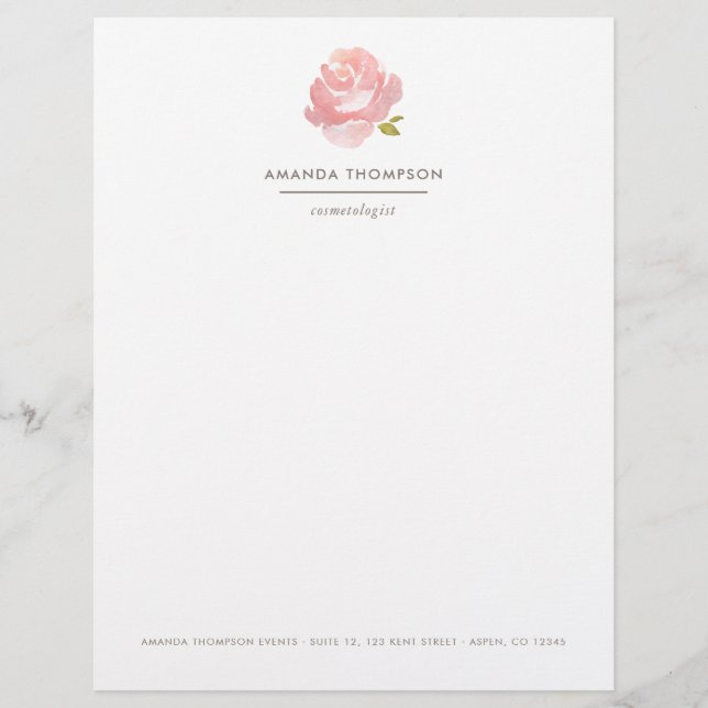 Prospectus 21,6 Cm X 24,94 Cm Aquarelle Chic Rose rose rose (Devant)