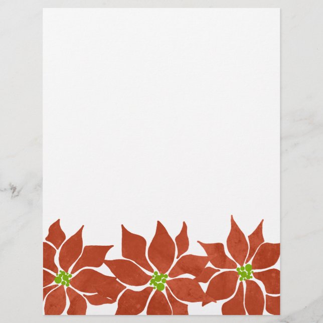 Prospectus 21,6 Cm X 24,94 Cm Aquarelle Poinsettia hiver (Devant)