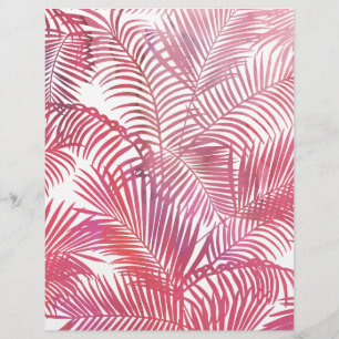 Prospectus 21,6 Cm X 24,94 Cm Aquarelle rose simple palmier tropical moderne