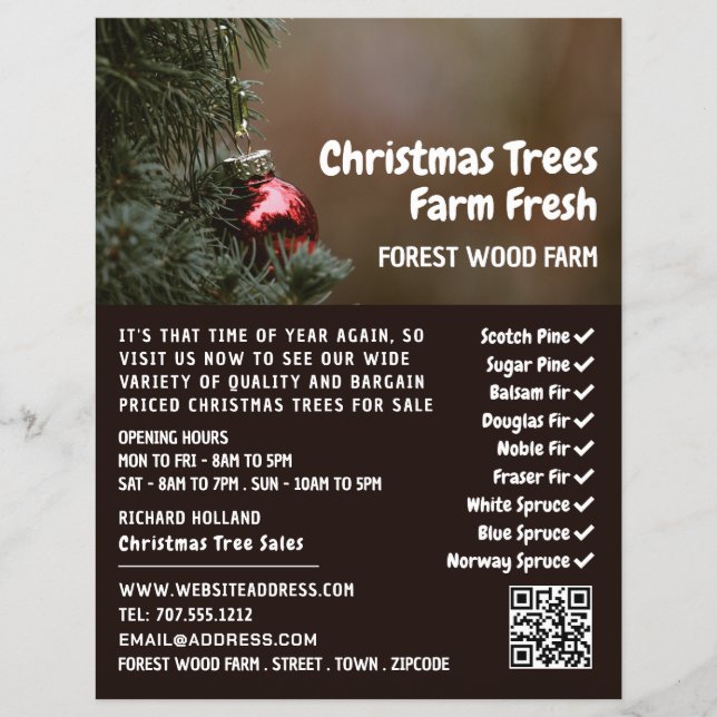 Prospectus 21,6 Cm X 24,94 Cm Arbre de Noël Bauble, Vente d'Arbre de Noël (Devant)