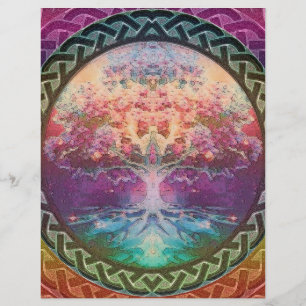 Prospectus 21,6 Cm X 24,94 Cm Arbre de vie paisible en arc-en-ciel