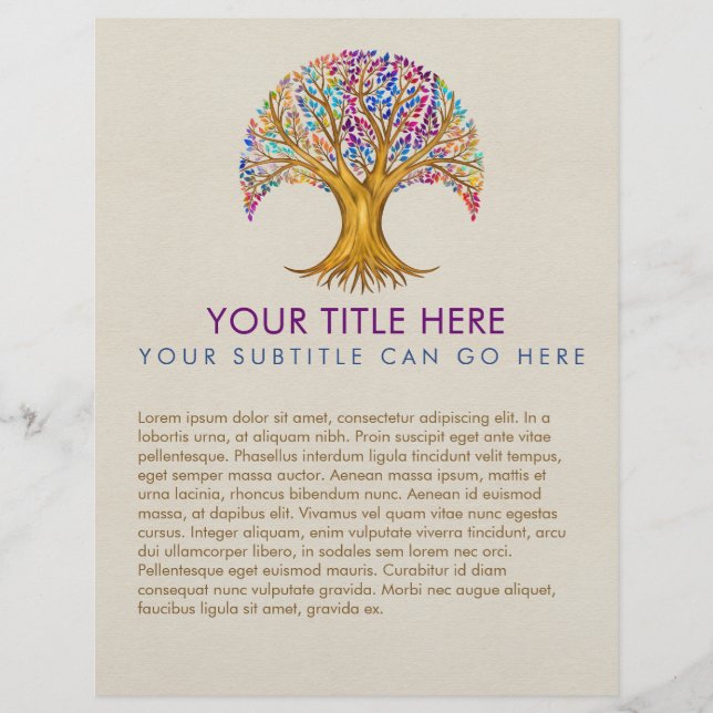 Prospectus 21,6 Cm X 24,94 Cm Arbre de vie - Yggdrasil - Feuilles colorés (Devant)