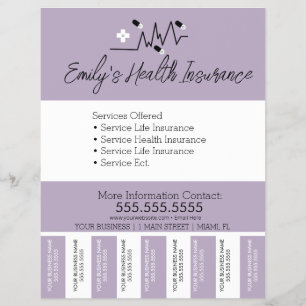 Prospectus 21,6 Cm X 24,94 Cm Assurance Santé Infirmière Déchirure Affaires B