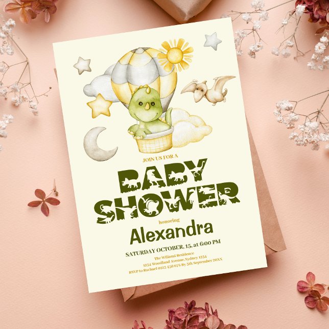 Prospectus 21,6 Cm X 24,94 Cm Baby shower à thème Budget Dinosaur (Créateur téléchargé)