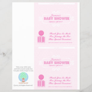 Prospectus 21,6 Cm X 24,94 Cm Baby shower Custom Candy Bar Wrappers rose