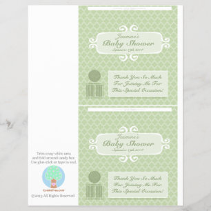 Prospectus 21,6 Cm X 24,94 Cm Baby shower Custom Candy Bar Wrappers Vert