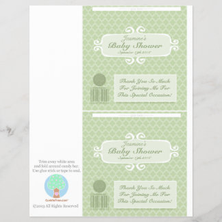 Prospectus 21,6 Cm X 24,94 Cm Baby shower Custom Candy Bar Wrappers Vert