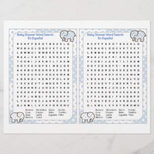 Prospectus 21,6 Cm X 24,94 Cm Baby Shower word search Spanish