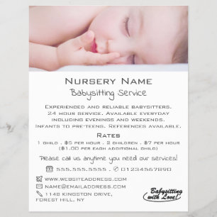Prospectus 21,6 Cm X 24,94 Cm Baby-sitting, garderie, nourrice Advert