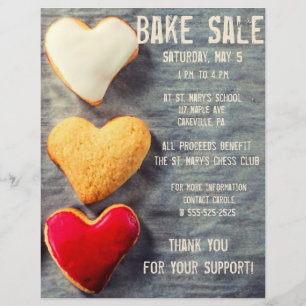 Prospectus 21,6 Cm X 24,94 Cm Bake Sale Collecte de fonds Circulaire Style moder