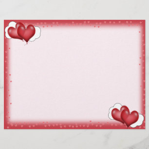 Prospectus 21,6 Cm X 24,94 Cm Balloons De Coeur Avec Petits Coeurs