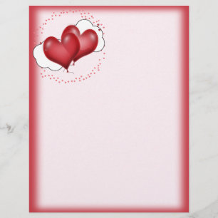 Prospectus 21,6 Cm X 24,94 Cm Balloons De Coeur Avec Petits Coeurs