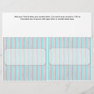 Prospectus 21,6 Cm X 24,94 Cm Bandes Anniversaire Personnalisé Candy Bar Wrapper