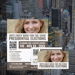 Prospectus 21,6 Cm X 24,94 Cm Bannière photo Campagne politique Publicité