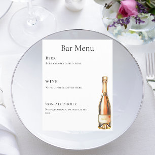 Prospectus 21,6 Cm X 24,94 Cm Bar menu bouteille de vin Prosecco