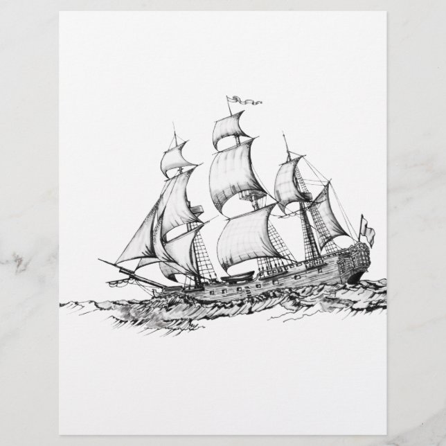 Prospectus 21,6 Cm X 24,94 Cm bateaux sur l'eau (Devant)