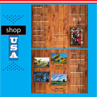 Prospectus 21,6 Cm X 24,94 Cm Bed and Breakfast Trifold Brochure Rustic Cherry