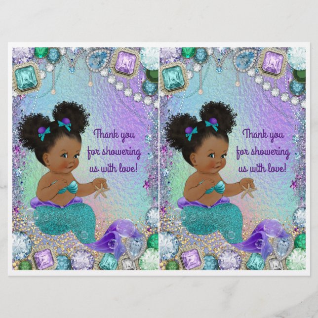 Prospectus 21,6 Cm X 24,94 Cm Bijou Sirène Baby shower do-it-yourself Sac Cadeau (Devant)
