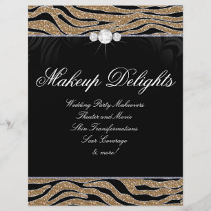 Prospectus 21,6 Cm X 24,94 Cm Bijoux Circulaire Salon de cheveux Zebra Parties s