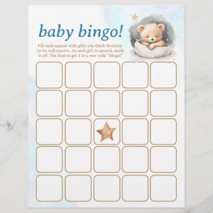 Prospectus 21,6 Cm X 24,94 Cm Bingo bébé et nom course Teddy Bear Baby shower je