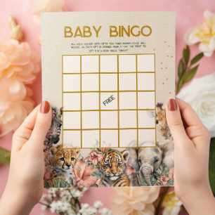 Prospectus 21,6 Cm X 24,94 Cm Bingo bébé et nom course Wild Baby shower jeu