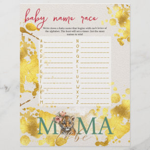 Prospectus 21,6 Cm X 24,94 Cm Bingo bébé et nom course Wild Baby shower jeu