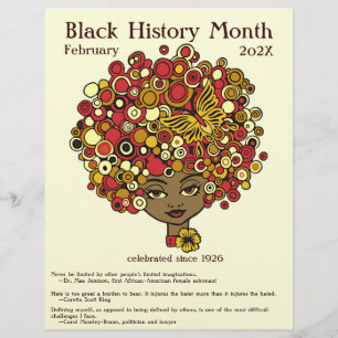 Prospectus 21,6 Cm X 24,94 Cm Black History Month, beautiful woman retro