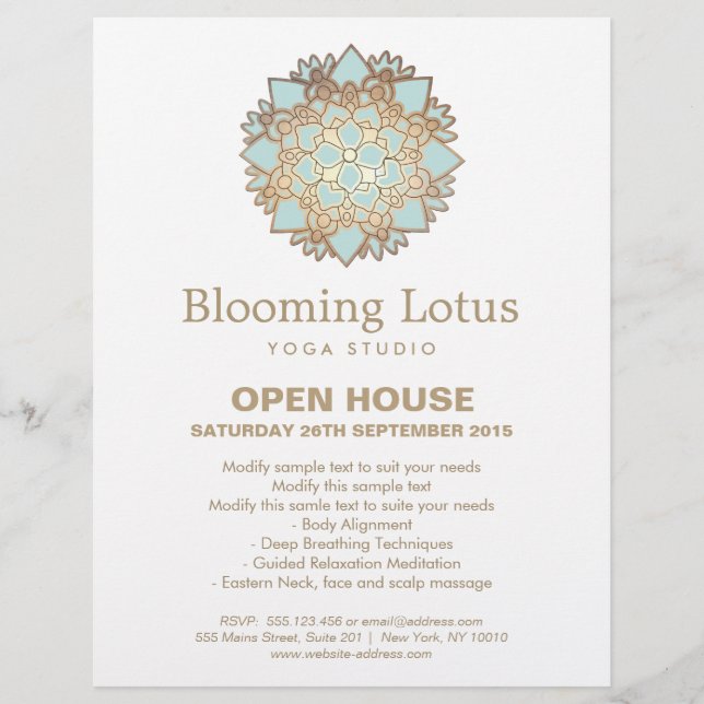 Prospectus 21,6 Cm X 24,94 Cm Blue Lotus Mandala (Devant)