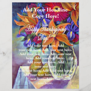 Prospectus 21,6 Cm X 24,94 Cm Bon thanksgiving Jour Fleurs & Poires Flyers