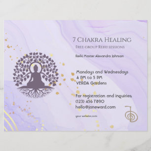 Prospectus 21,6 Cm X 24,94 Cm Bouddha Chakra Energie Guérisseur Reiki Horizontal